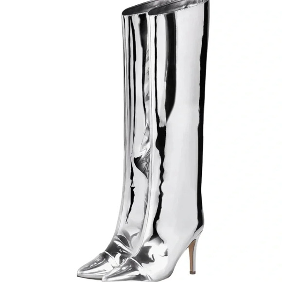 NEW Shoe'N Tale Women's Knee High Boots Pointed Toe Stiletto Party Dress Shoe - Picture 5 of 9